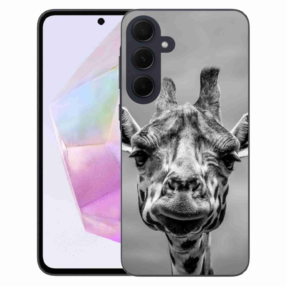 Gelový kryt mmCase na Samsung Galaxy A35 5G - černobílá žirafa