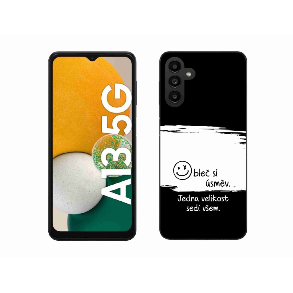 Gelový kryt mmCase na Samsung Galaxy A13 5G - vtipný text 8 bíločerné pozadí