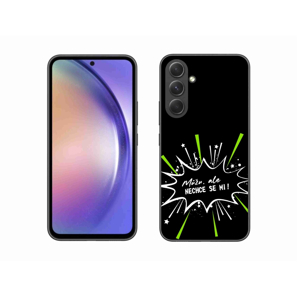 Gelový kryt mmCase na Samsung Galaxy A54 5G - vtipný text 11 černé pozadí