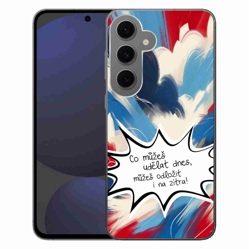 Gelový kryt mmCase na Samsung Galaxy S24 FE - vtipný text 9 bílé pozadí