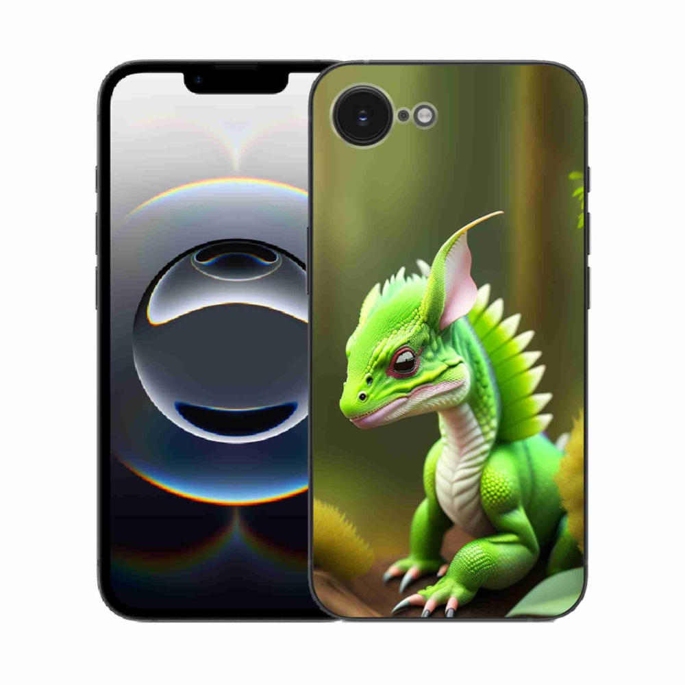 Gelový kryt mmCase na iPhone 16e - zelený dráček