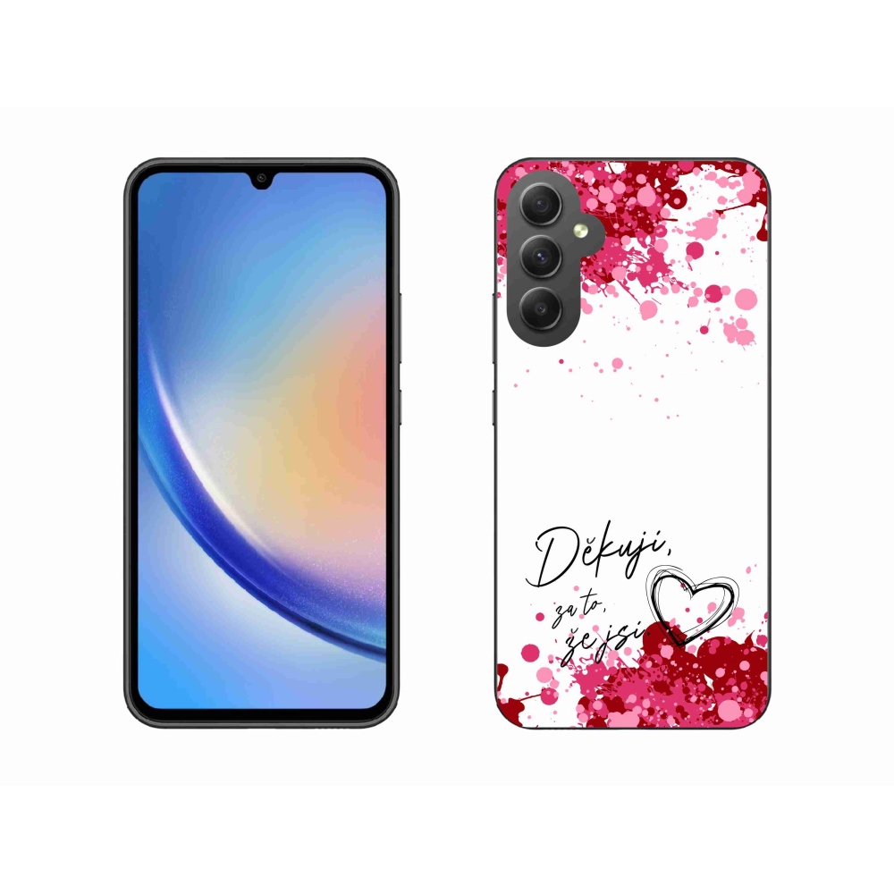 Gelový kryt mmCase na Samsung Galaxy A34 5G - zamilovaný text 2 bílé pozadí