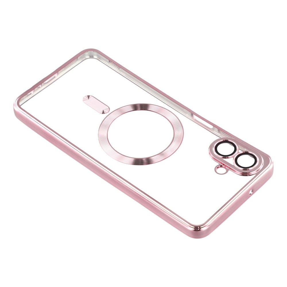 Clear obal s ochranou fotoaparátu a podporou MagSafe na Samsung Galaxy A07 4G - růžový
