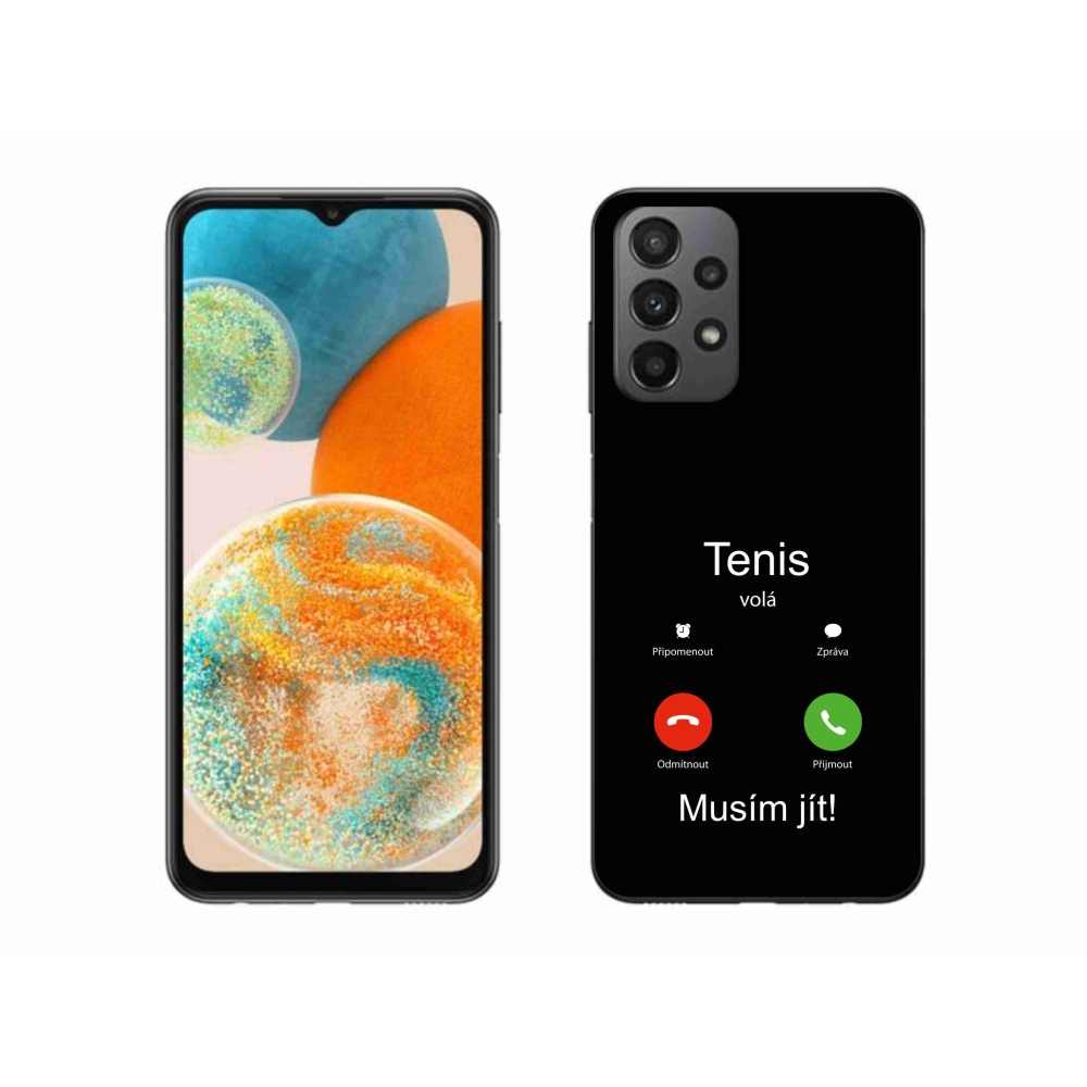Gelový kryt mmCase na Samsung Galaxy A23 4G/5G - tenis volá černé pozadí
