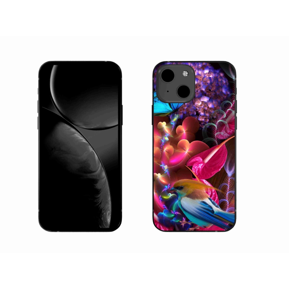 Gelový kryt mmCase na iPhone 13 - barevné květiny