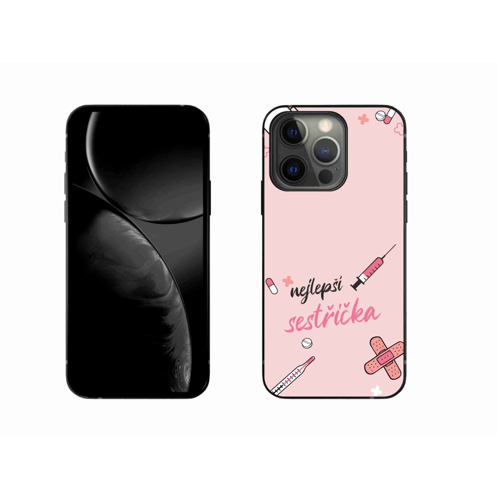 Gelový kryt mmCase na iPhone 13 Pro 6.1 - nejlepší sestřička růžové pozadí