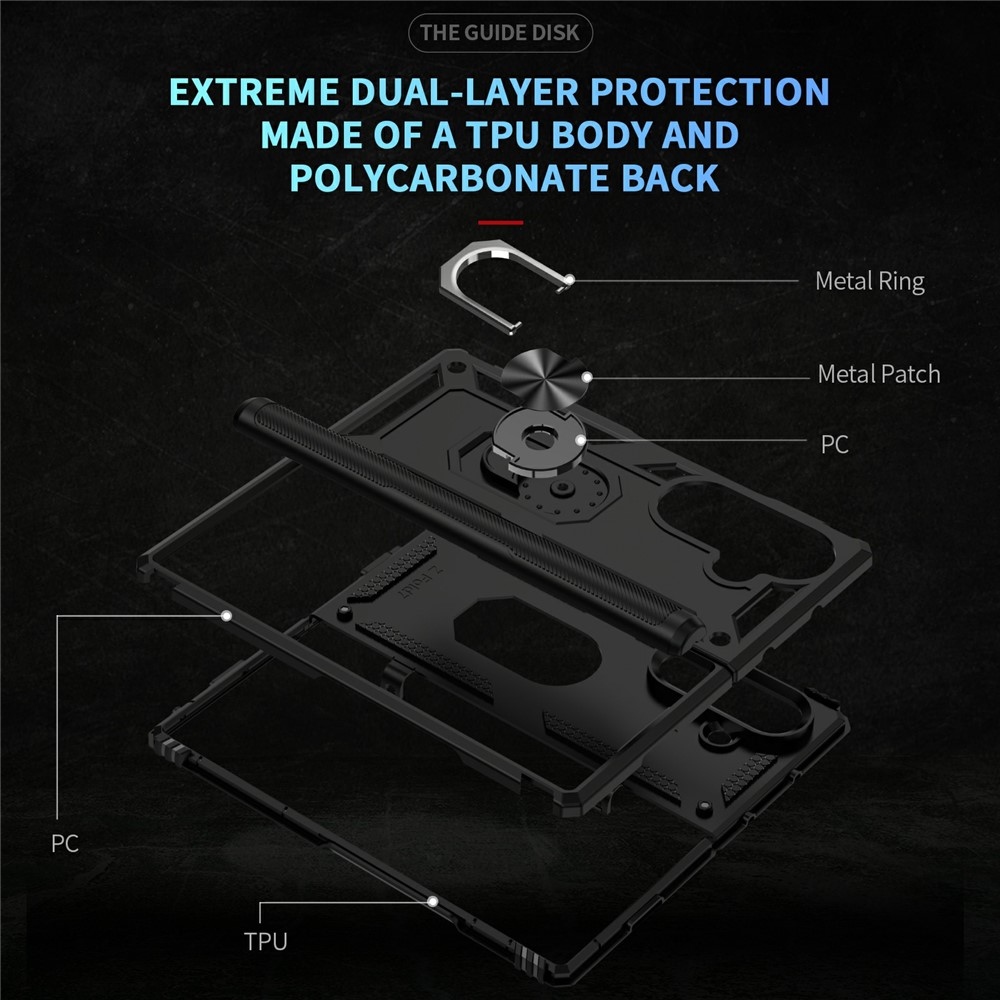 Ring odolný kryt na Samsung Galaxy Z Fold7 5G - černý