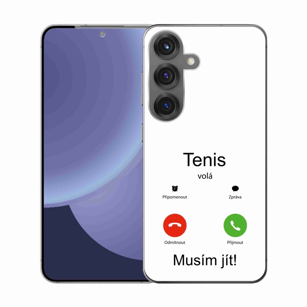 Gelový kryt mmCase na Samsung Galaxy S25 - tenis volá bílé pozadí
