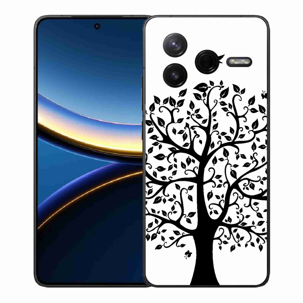 Gelový kryt mmCase na Xiaomi Poco F7 Pro - černobílý strom