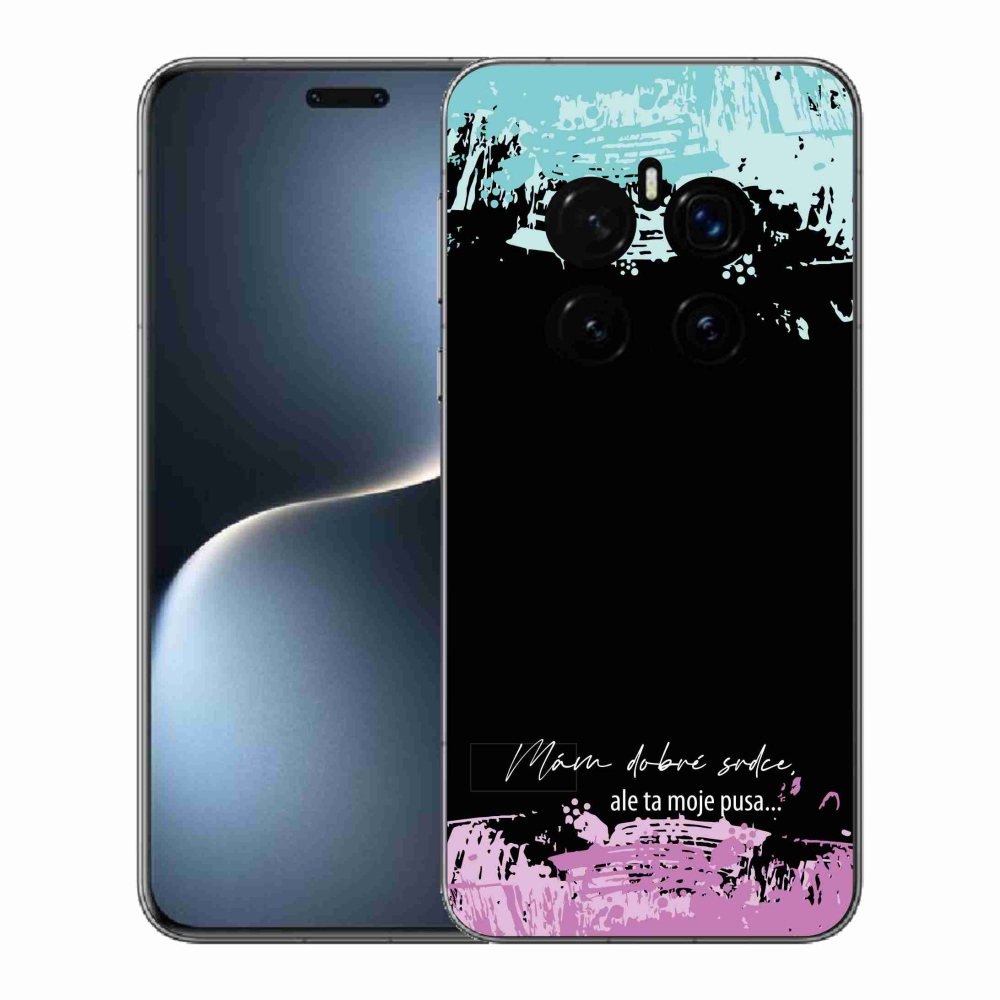 Gelový kryt mmCase na Honor Magic 7 Pro 5G - vtipný text 3 černé pozadí