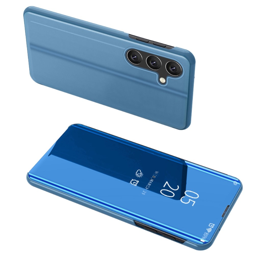 Clear zavírací kryt s matným předkem na Samsung Galaxy M55 5G - modrý