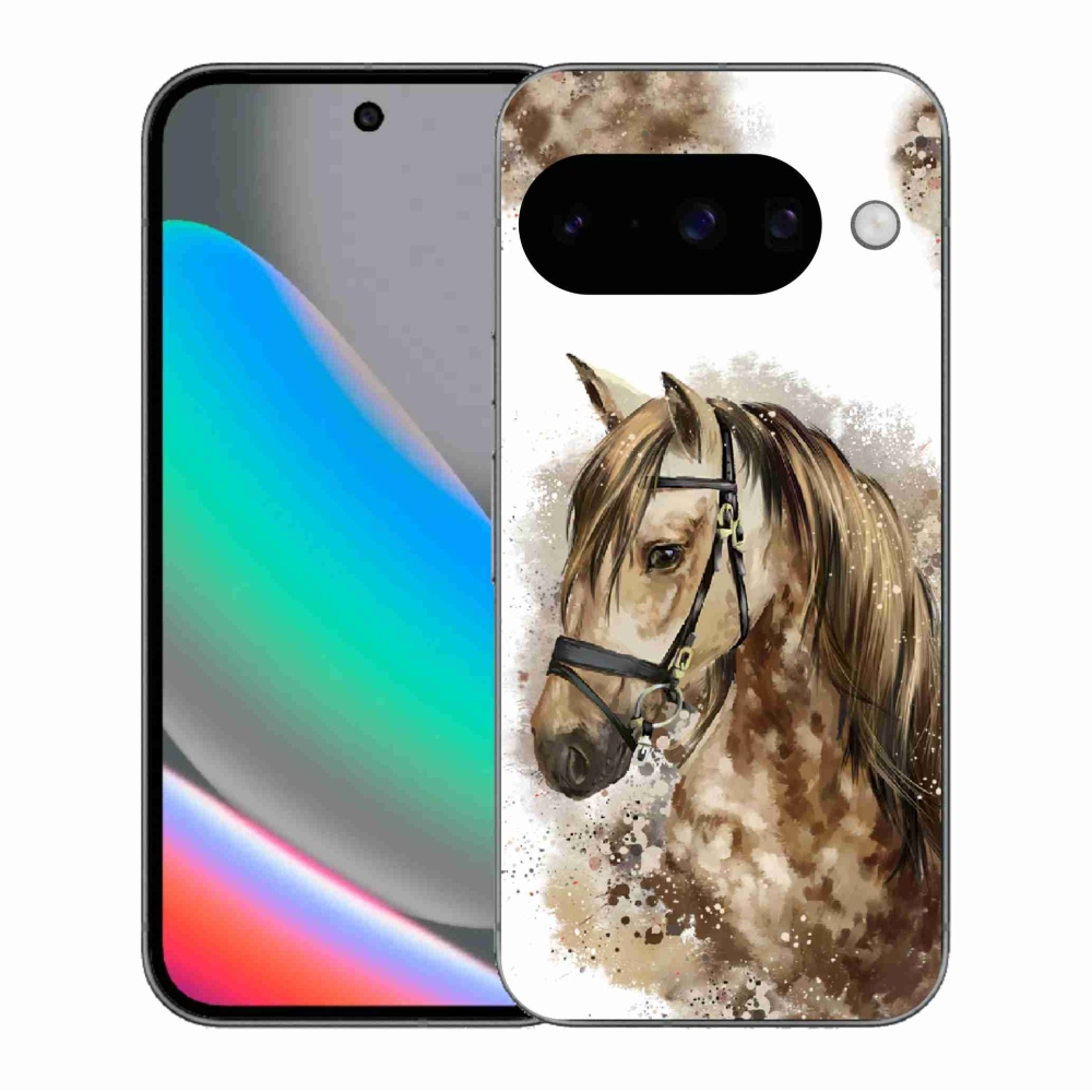 Gelový kryt mmCase na Google Pixel 10 - hnědý kreslený kůň