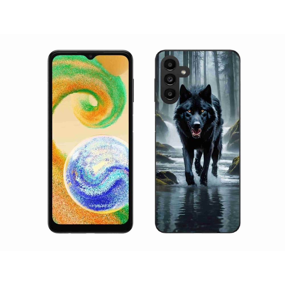 Gelový kryt mmCase na Samsung Galaxy A04s (164.7x76.7x9.1mm) - černý vlk
