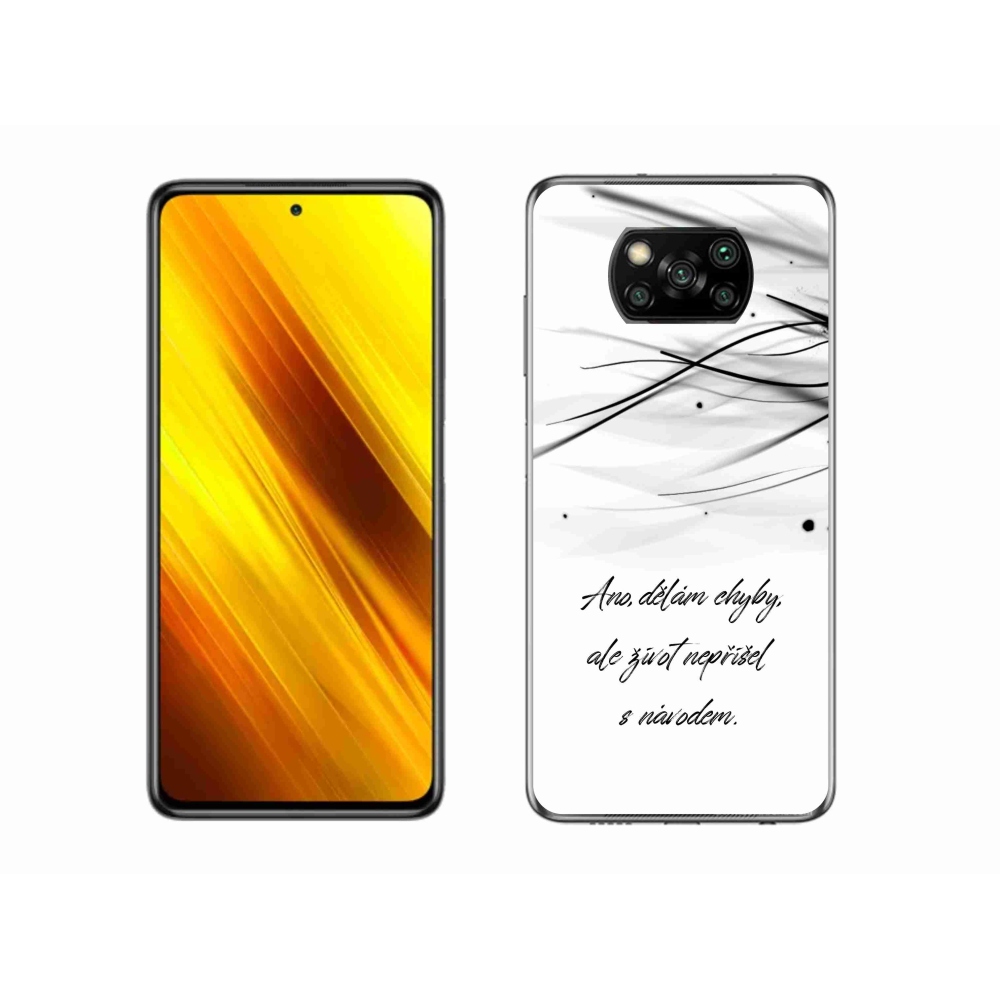 Gelový kryt mmCase na Xiaomi Poco X3 Pro - citát bílé pozadí