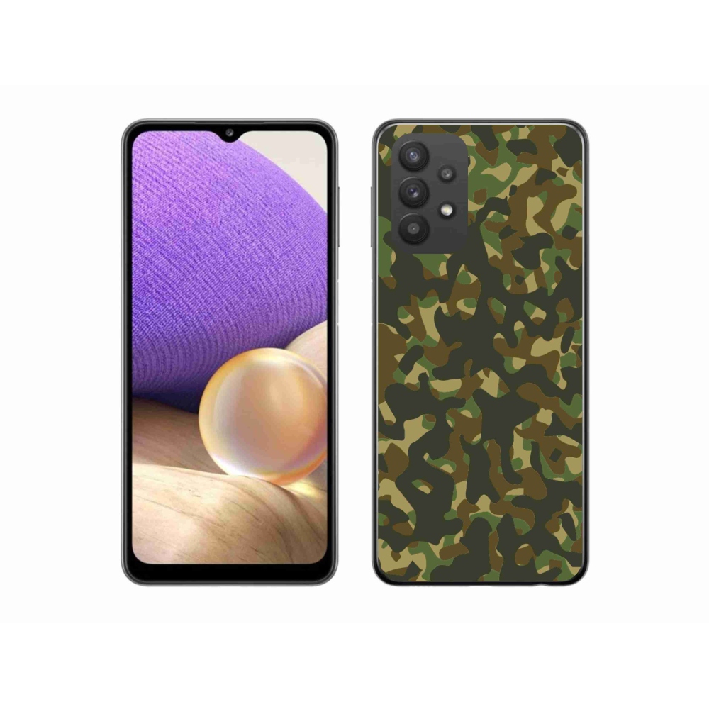 Gelový kryt mmCase na Samsung Galaxy A32 5G - maskáčový vzor 1