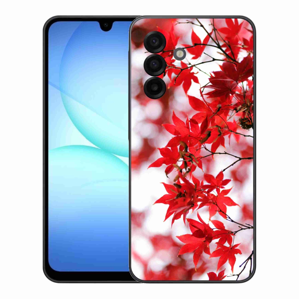 Gelový kryt mmCase na Samsung Galaxy A17 5G - červené listy