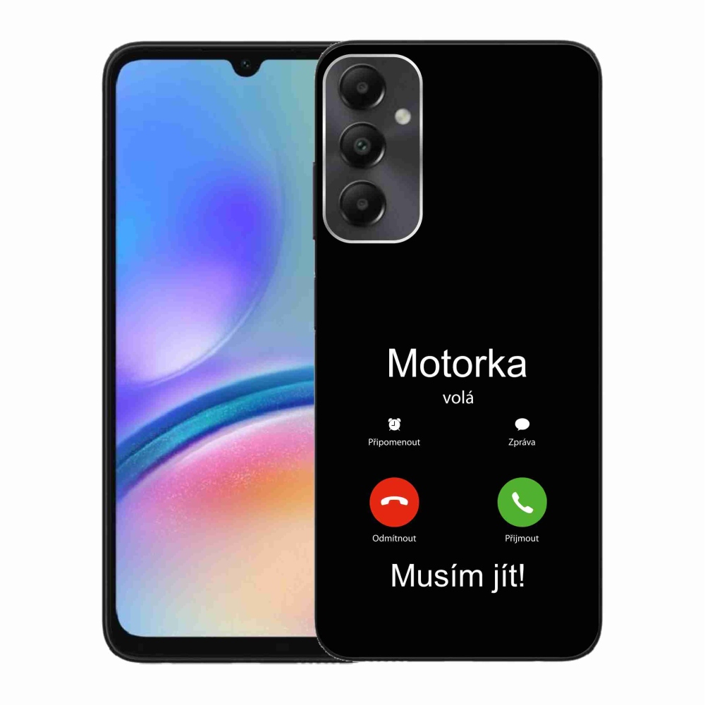 Gelový kryt mmCase na Samsung Galaxy A05s - motorka volá černé pozadí