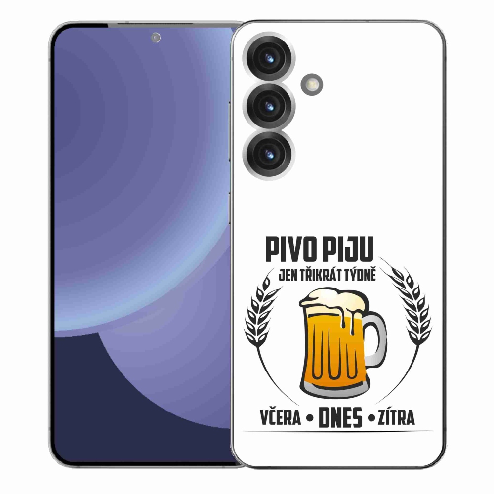 Gelový kryt mmCase na Samsung Galaxy S25+ - pivní motiv bílé pozadí
