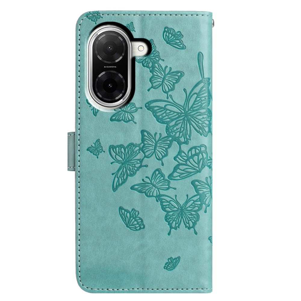 Floral Butterfly knížkové pouzdro na Xiaomi Redmi A5 (171.7x77.8x8.3mm) - modrozelené