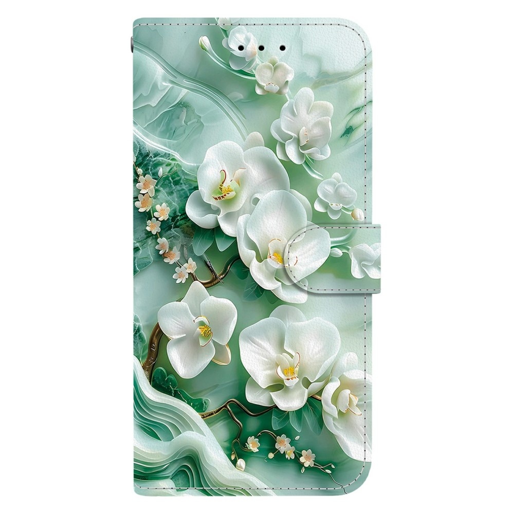 Versatile knížkové pouzdro na Samsung Galaxy A06 4G - bílé květy