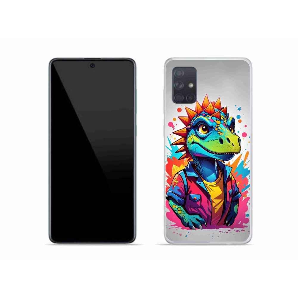 Gelový kryt mmCase na Samsung Galaxy A51 - barevný dinosaurus