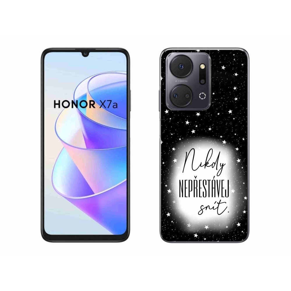 Gelový kryt mmCase na Honor X7a - citát 1 bíločerné pozadí