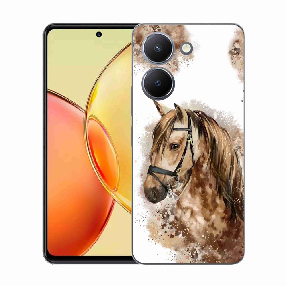 Gelový kryt mmCase na Vivo Y36 - hnědý kreslený kůň