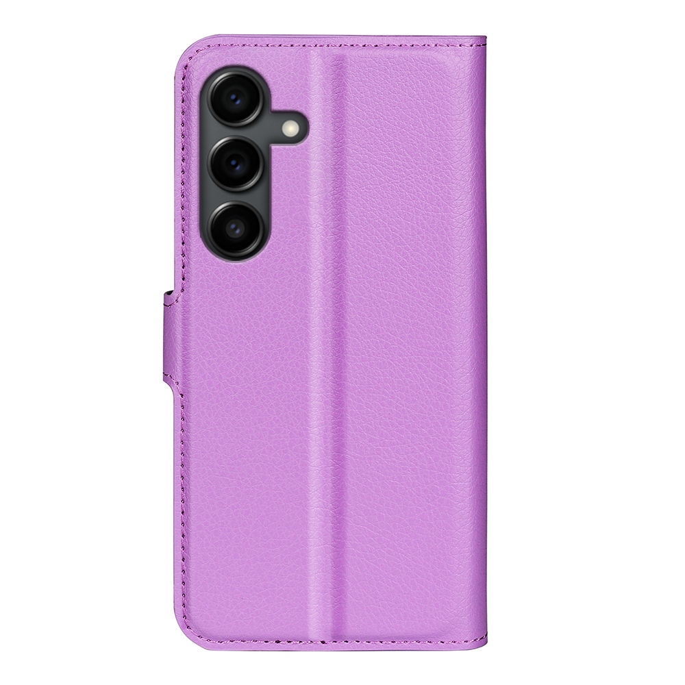 Litchi knížkové pouzdro na Samsung Galaxy S25 FE - fialové