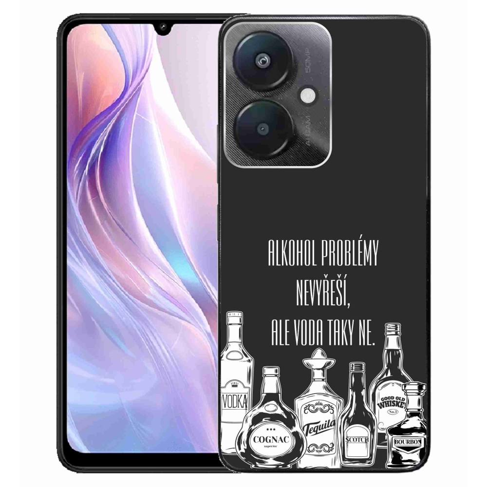 Gelový kryt mmCase na Xiaomi Redmi 13C 5G  - vtipný text černé pozadí