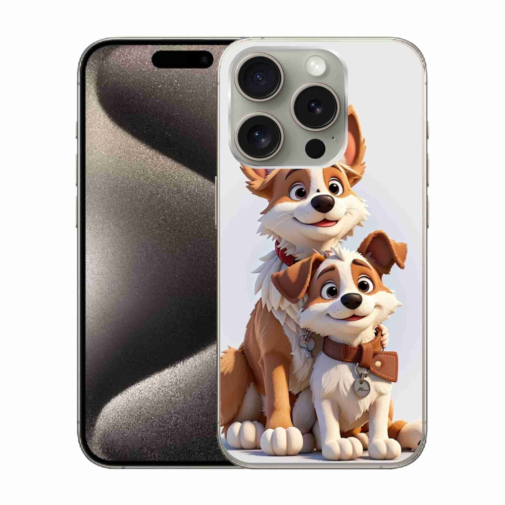 Gelový kryt mmCase na iPhone 15 Pro - kreslení psi
