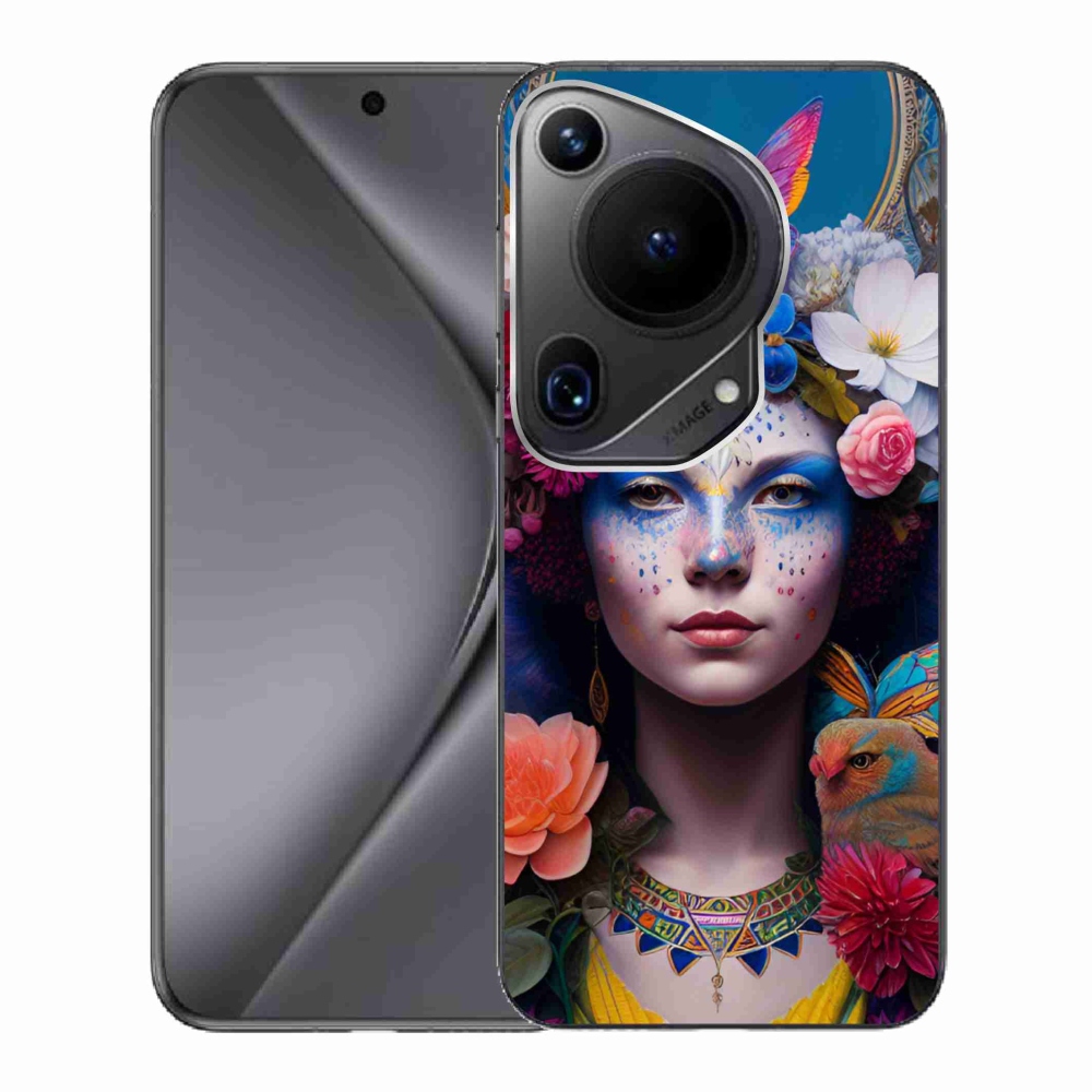 Gelový kryt mmCase na Huawei Pura 70 Ultra - žena s květinami
