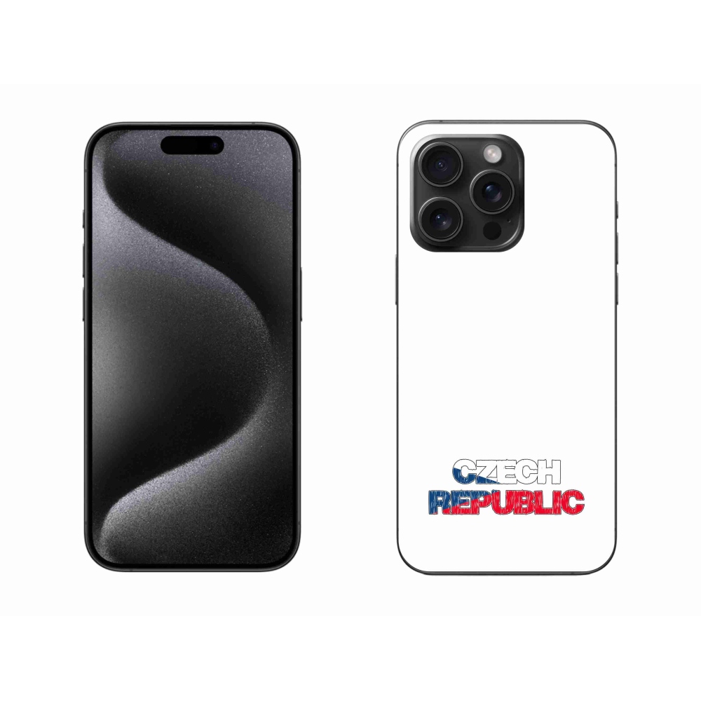 Gelový kryt mmCase na iPhone 15 Pro Max - Czech Republic bílé pozadí
