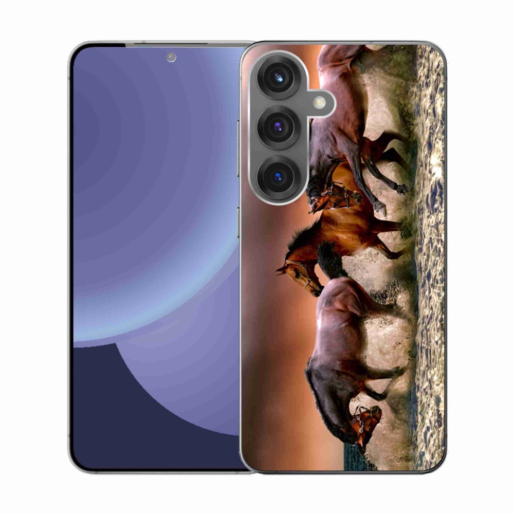 Gelový kryt mmCase na Samsung Galaxy S25 - koně 1