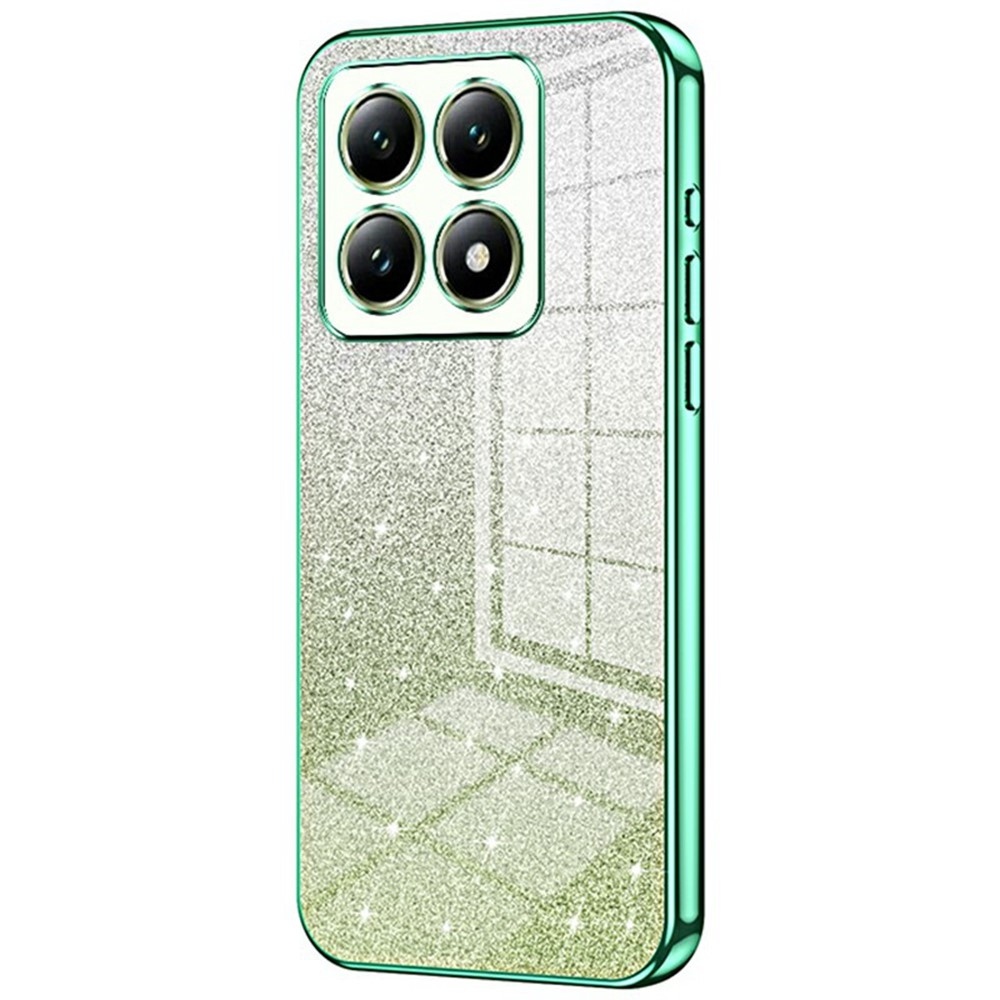 Cut gelový třpytivý obal na Xiaomi 14T - zelený
