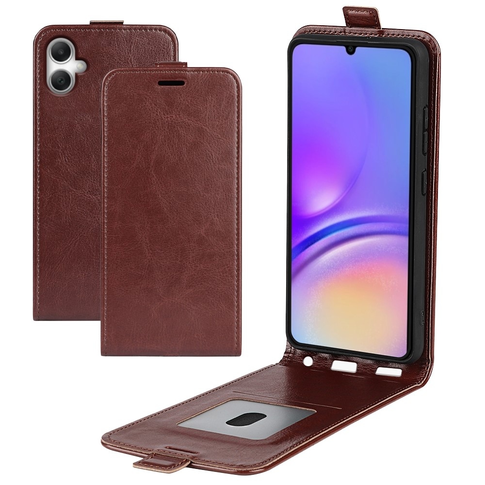 Vertical flipové pouzdro na Samsung Galaxy A07 4G - hnědé