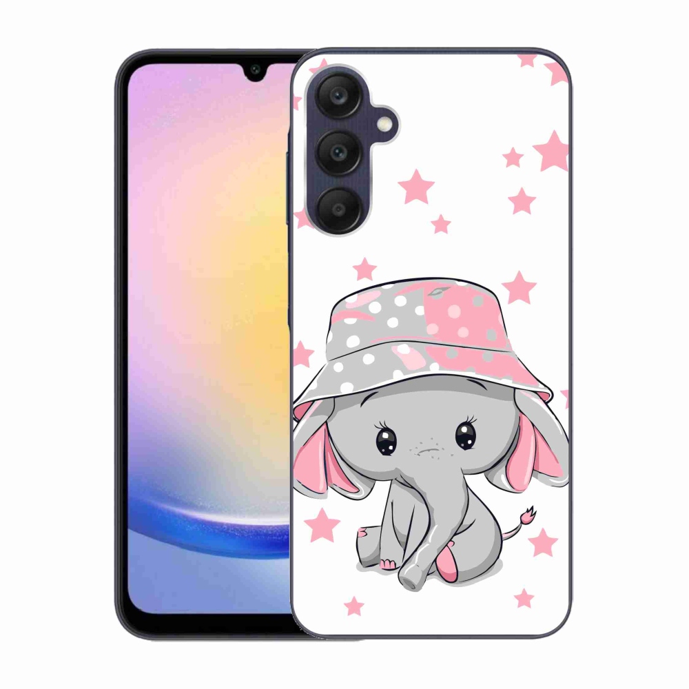 Gelový kryt mmCase na Samsung Galaxy A25 5G - růžový slon