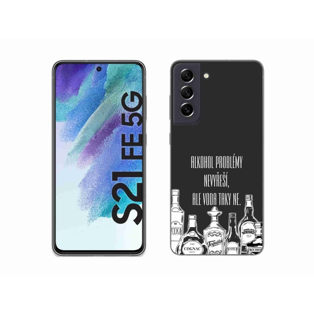 Gelový kryt mmCase na Samsung Galaxy S21 FE 5G - vtipný text černé pozadí