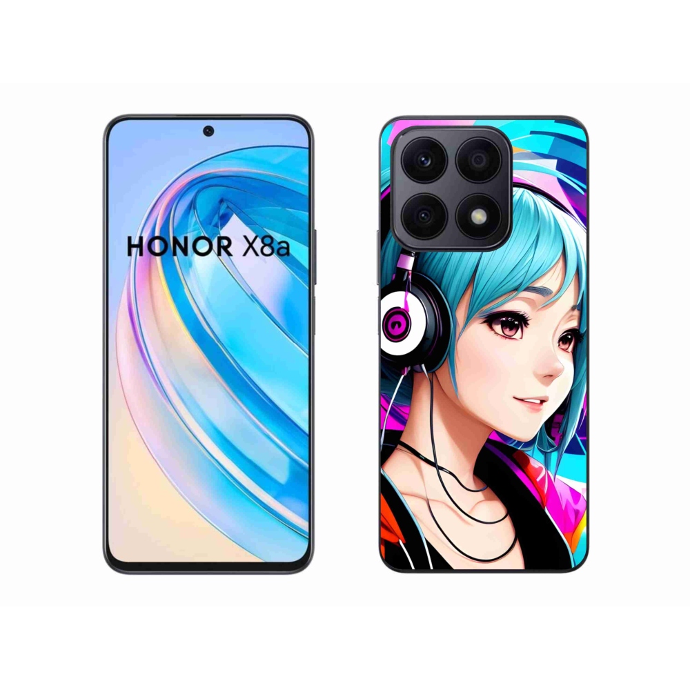 Gelový kryt mmCase na Honor X8a - dívka se sluchátky