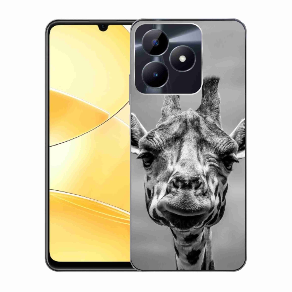 Gelový kryt mmCase na Realme C51/C53 - černobílá žirafa