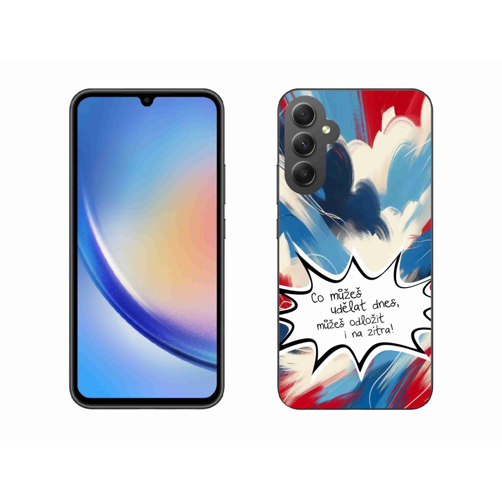 Gelový kryt mmCase na Samsung Galaxy A34 5G - vtipný text 9 bílé pozadí
