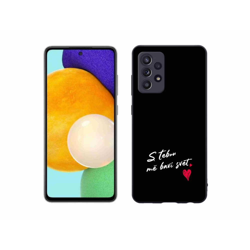 Gelový kryt mmCase na Samsung Galaxy A52/A52 5G - zamilovaný text 1 černé pozadí