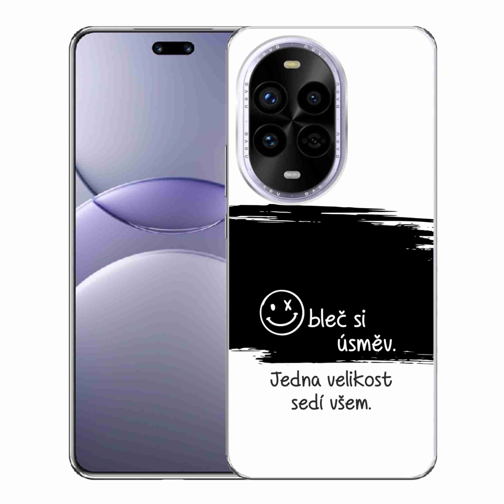 Gelový kryt mmCase na Huawei Nova 13 Pro 5G - vtipný text 8 černobílé pozadí