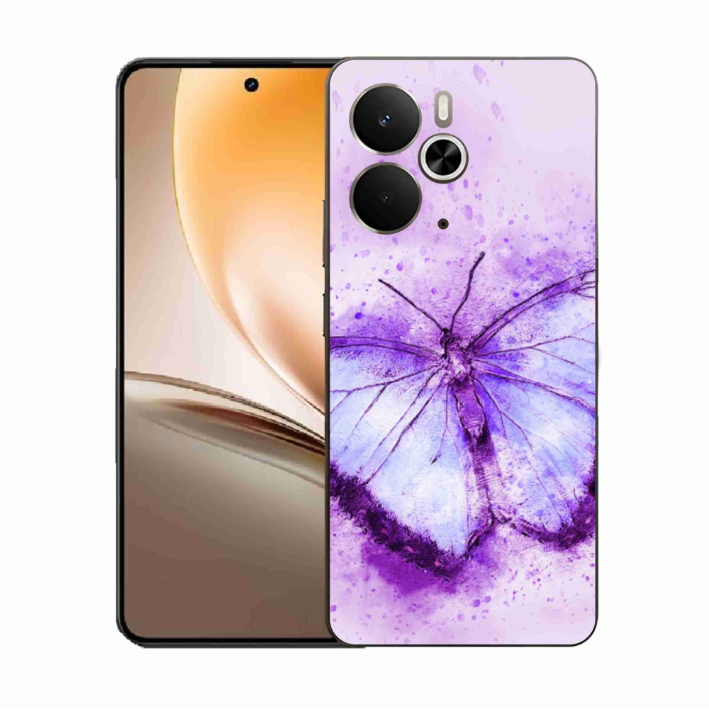 Gelový kryt mmCase na Realme 14 5G - fialový motýl