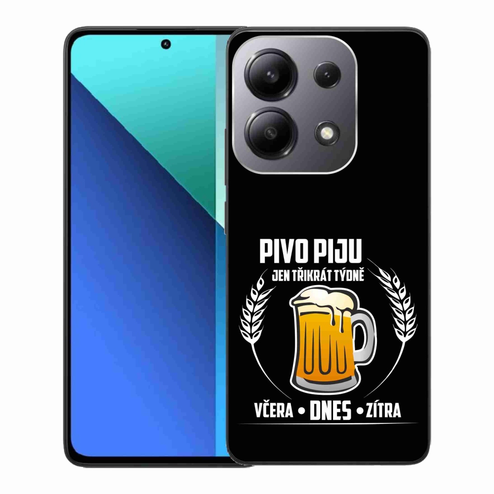 Gelový kryt mmCase na Xiaomi Redmi Note 13 - pivní motiv černé pozadí