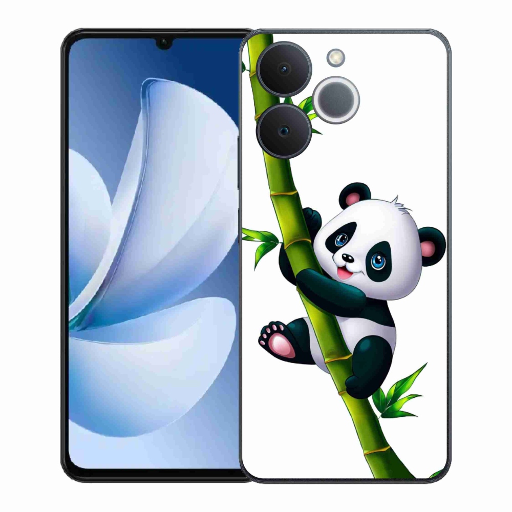 Gelový kryt mmCase na Realme Note 70T - panda na bambusu