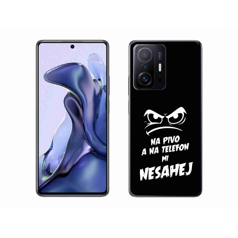 Gelový kryt mmCase na Xiaomi 11T - pivní motiv 2 černé pozadí