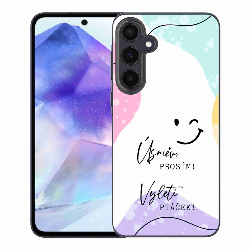 Gelový kryt mmCase na Samsung Galaxy A55 5G - vtipný text 4 bílé pozadí