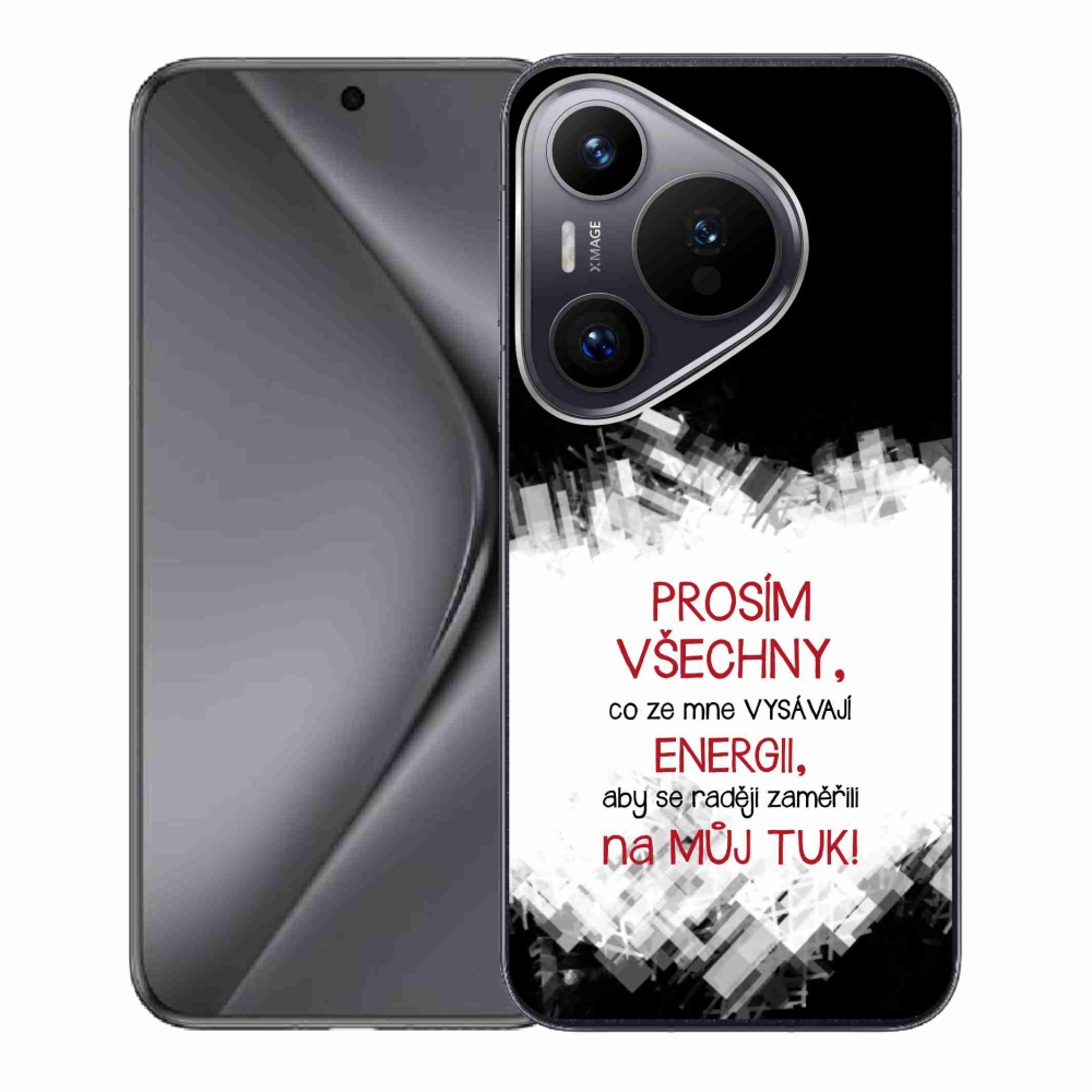 Gelový kryt mmCase na Huawei Pura 70 - vtipný text 1 červený