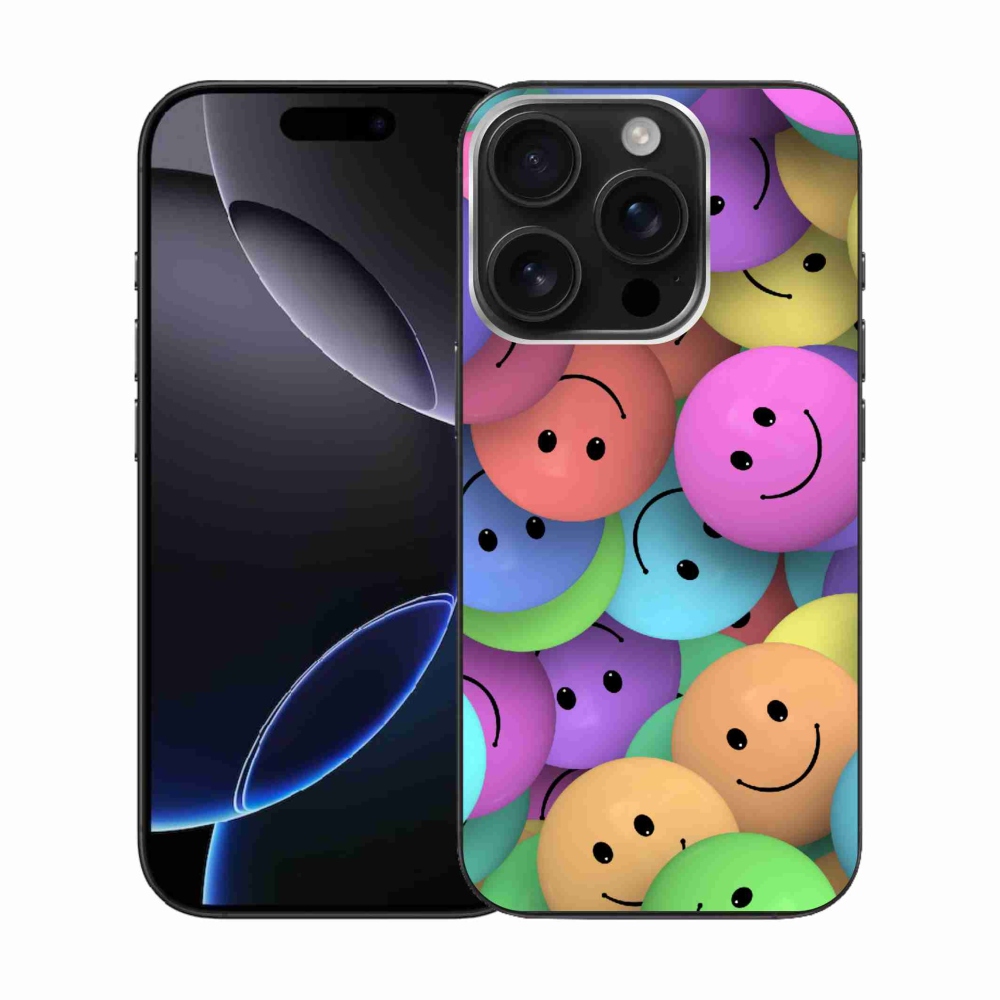Gelový kryt mmCase na iPhone 16 Pro - barevní smajlíci