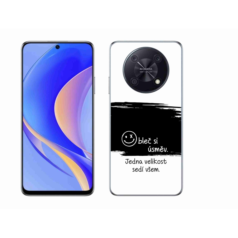 Gelový kryt mmCase na Huawei Nova Y90 - vtipný text 8 černobílé pozadí